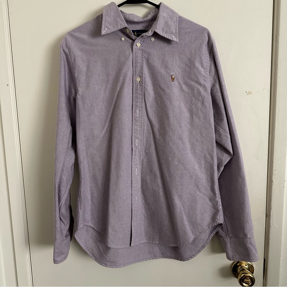 Ralph Lauren Lavender Button Down Shirt Women’s L Perfect Condition Pony